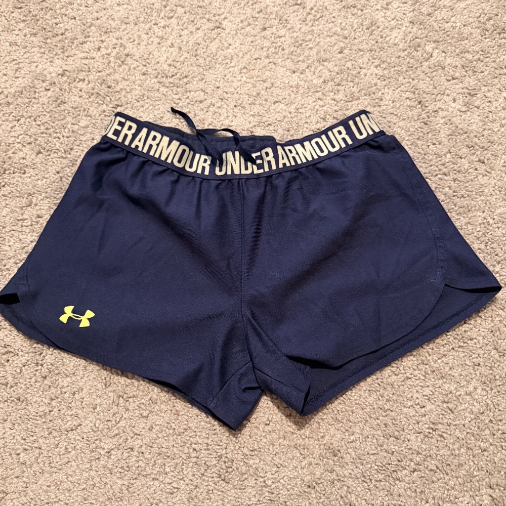 Navy Blue Knit Under Armour Shorts Women’s Size Small